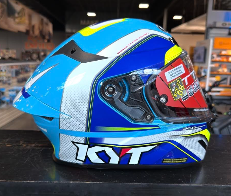 NEW KYT TT-REVO Grand Prix White Blue XL Helmet