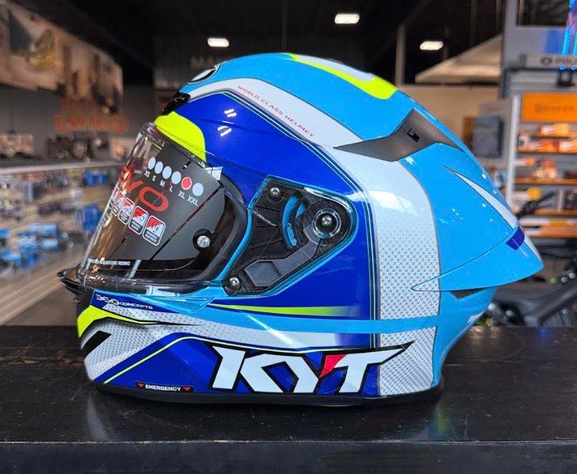 NEW KYT TT-REVO Grand Prix White Blue XL Helmet