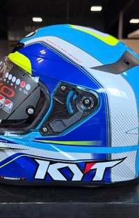 NEW KYT TT-REVO Grand Prix White Blue XL Helmet
