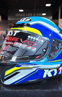 NEW KYT TT-REVO Grand Prix White Blue XL Helmet
