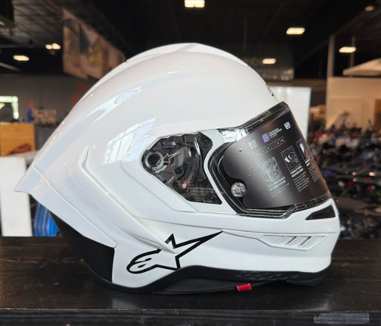 NEW Alpinestars Supertech R10 Gloss White Large Helmet