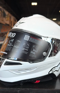 NEW Alpinestars Supertech R10 Gloss White Large Helmet
