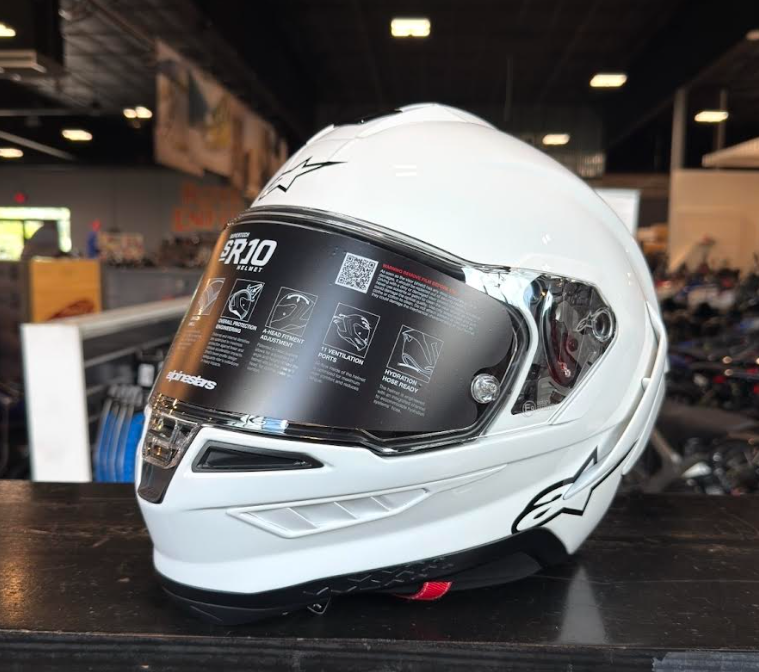 NEW Alpinestars Supertech R10 Gloss White Large Helmet