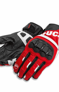 NEW Ducati Sport C5 Fabric Leather Red Black XL Gloves
