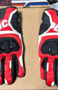 NEW Ducati Sport C5 Fabric Leather Red Black XL Gloves
