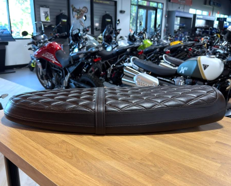 NEW OEM Triumph Brown Quilted Bench Seat A9708614