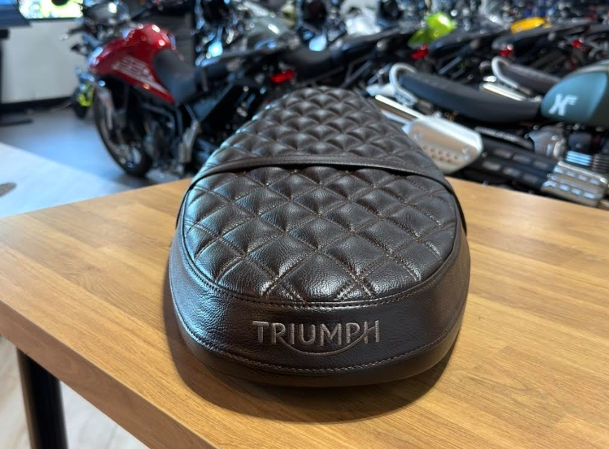 NEW OEM Triumph Brown Quilted Bench Seat A9708614