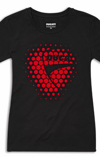 NEW Ducati Women's Heart T-Shirt XS Cotton Stretch Tee 987710992
