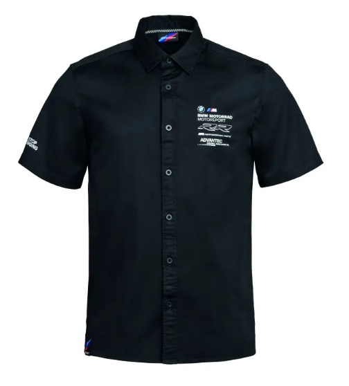 NEW BMW Motorrad Men's Motorsport Short Sleeve Shirt Black Medium 76615B67633
