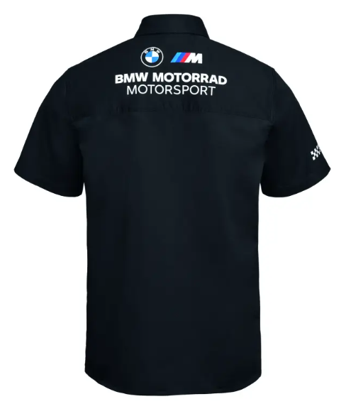 NEW BMW Motorrad Men's Motorsport Short Sleeve Shirt Black Medium 76615B67633