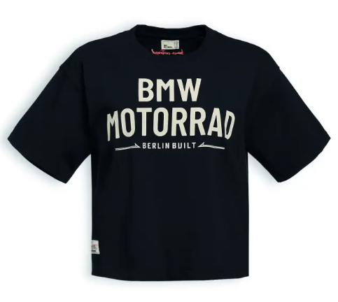 NEW BMW Motorrad Women's Berlin Built T-Shirt Black Large 76615B3E380