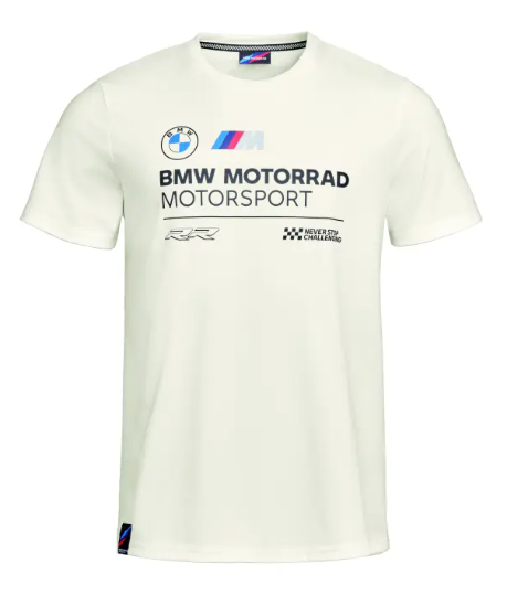 NEW BMW Motorrad Men's M Logo Motorsport T-Shirt White Large 76615B675A9