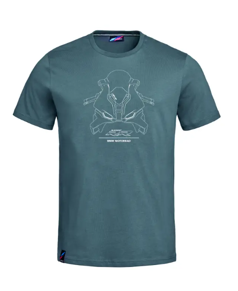 NEW BMW Motorrad Men's RR T-Shirt Grey Large 100% Cotton 76615B67609