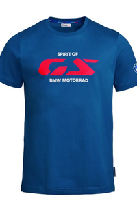 NEW BMW Motorrad Men's Spirit of GS T-Shirt Blue Small 100% Cotton 76615B67402
