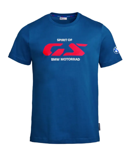 NEW BMW Motorrad Men's Spirit of GS T-Shirt Blue Small 100% Cotton 76615B67402