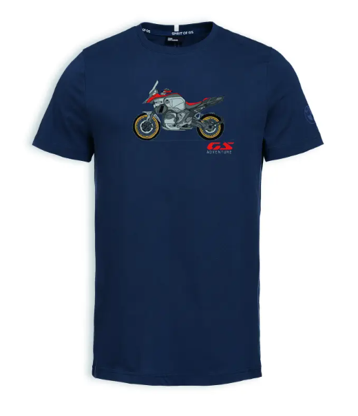 NEW BMW Motorrad Men's GS Adventure T-Shirt Midnight Blue XL 76615B3E3C2