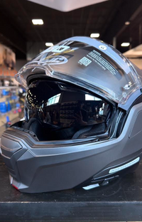 NEW HJC i100 Modular Motorcycle Helmet Semi Flat Titanium 2XL DOT
