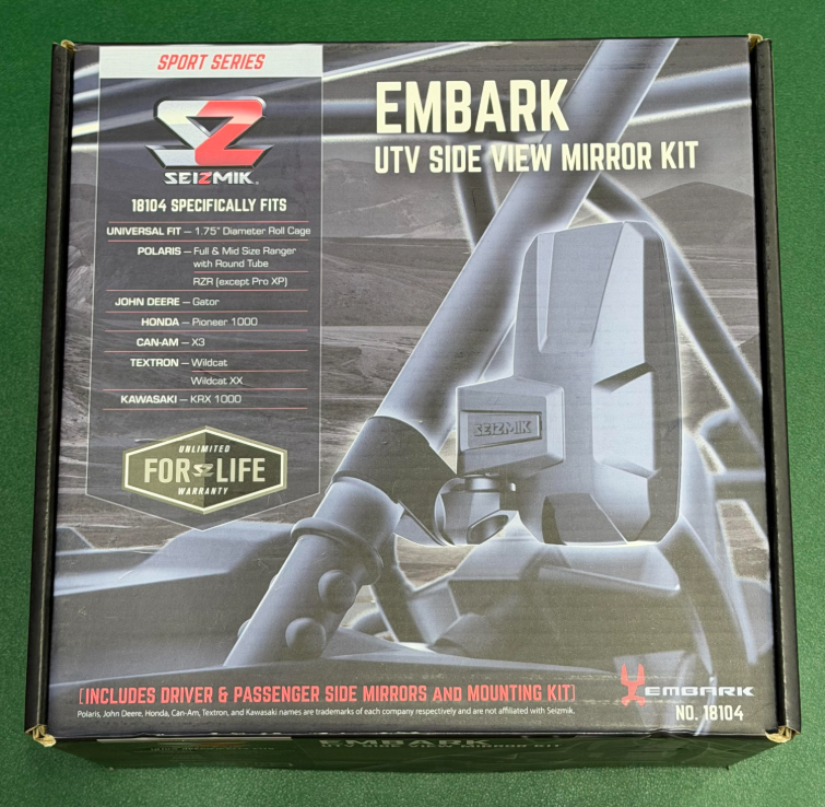 NEW Seizmik Embark Side Mirrors 1.75" Clamp Pair UTV 63-18104