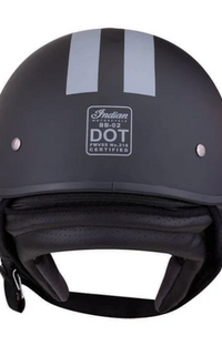 NEW Indian Motorcycle Half Helmet Gray Stripe Black Medium M 286963403
