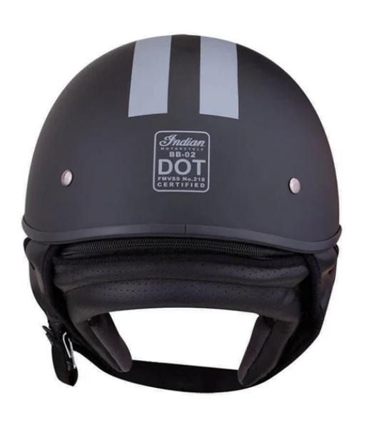 NEW Indian Motorcycle Half Helmet Gray Stripe Black Medium M 286963403