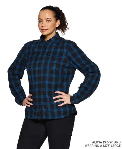 NEW Indian Motorcycle Women's Canyon Plaid Overshirt Blue XL 286480709