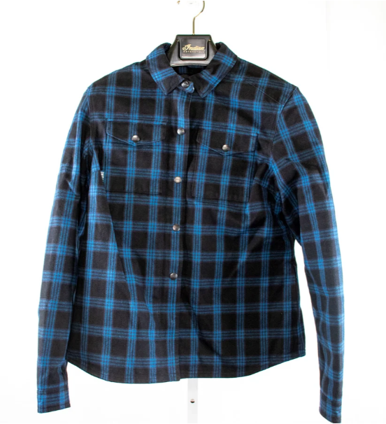 NEW Indian Motorcycle Women's Canyon Plaid Overshirt Blue XL 286480709