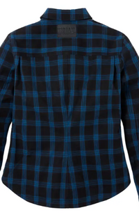 NEW Indian Motorcycle Women's Canyon Plaid Overshirt Blue XL 286480709
