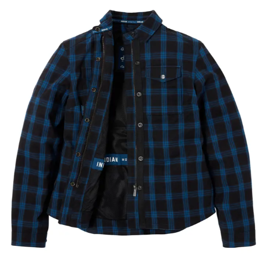 NEW Indian Motorcycle Women's Canyon Plaid Overshirt Blue XL 286480709