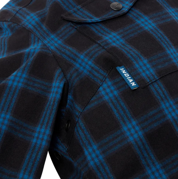 NEW Indian Motorcycle Women's Canyon Plaid Overshirt Blue XL 286480709