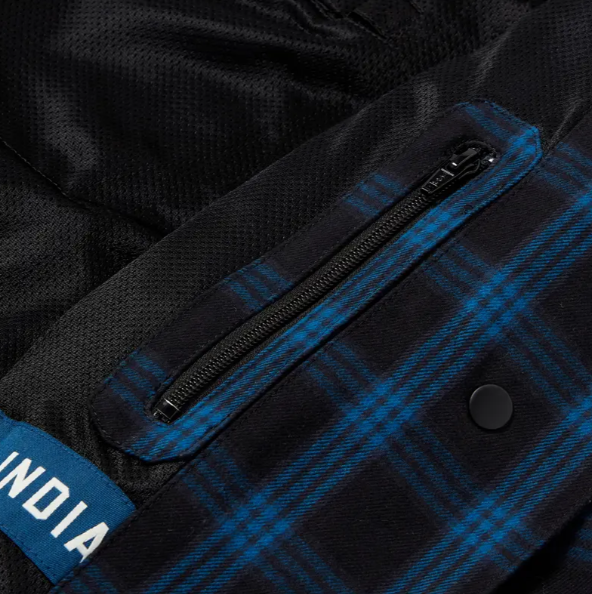 NEW Indian Motorcycle Women's Canyon Plaid Overshirt Blue XL 286480709