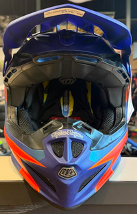 NEW Polaris RZR Troy Lee Designs SE4 Helmet Blue Orange XL 283331809
