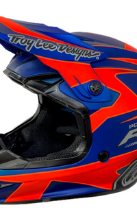 NEW Polaris RZR Troy Lee Designs SE4 Helmet Blue Orange XL 283331809
