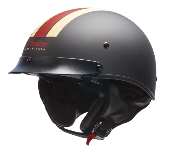 NEW Indian Motorcycle Retro Racing Stripe Half Helmet Medium 286369603