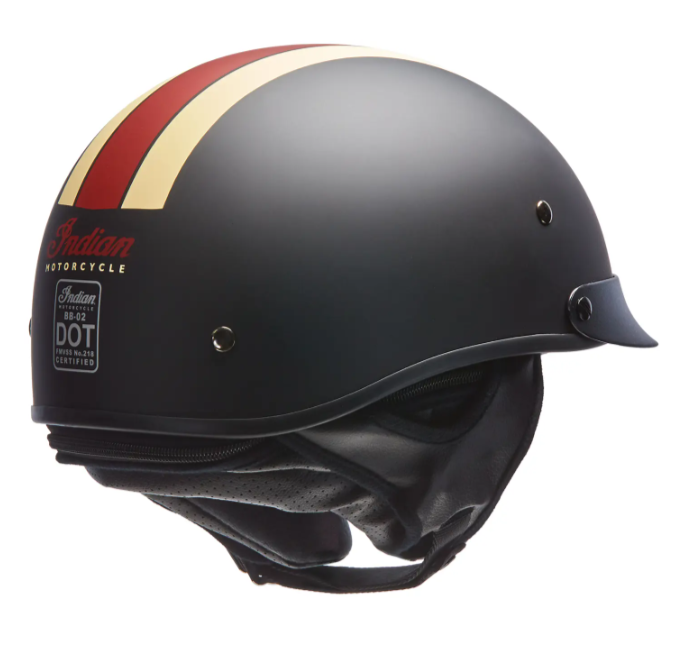 NEW Indian Motorcycle Retro Racing Stripe Half Helmet Large 286369606