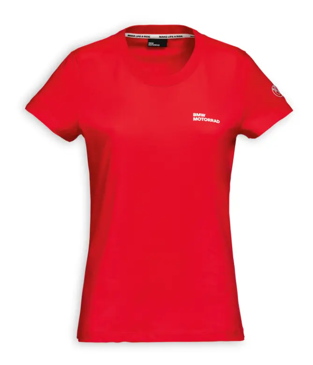 NEW BMW Motorrad Women's Make Life a Ride T-Shirt Red XS 76615A81290