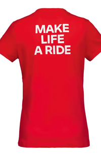 NEW BMW Motorrad Women's Make Life a Ride T-Shirt Red XS 76615A81290
