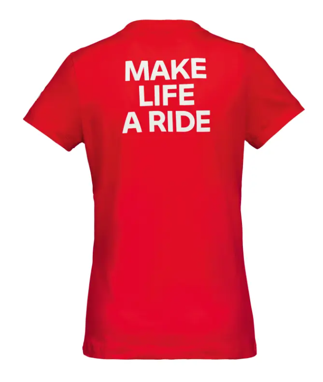 NEW BMW Motorrad Women's Make Life a Ride T-Shirt Red XS 76615A81290