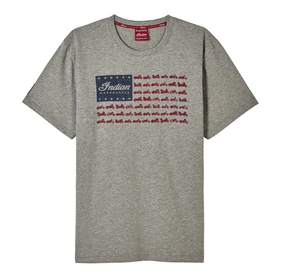 NEW Indian Motorcycle American Flag Bikes T-Shirt Gray XXL 286667812