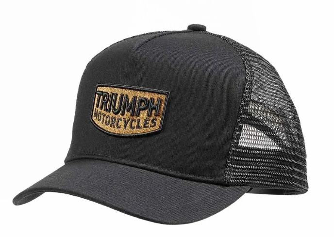 Triumph Dude Black Trucker Hat Snapback Embroidered Mesh Cap MCAS22310