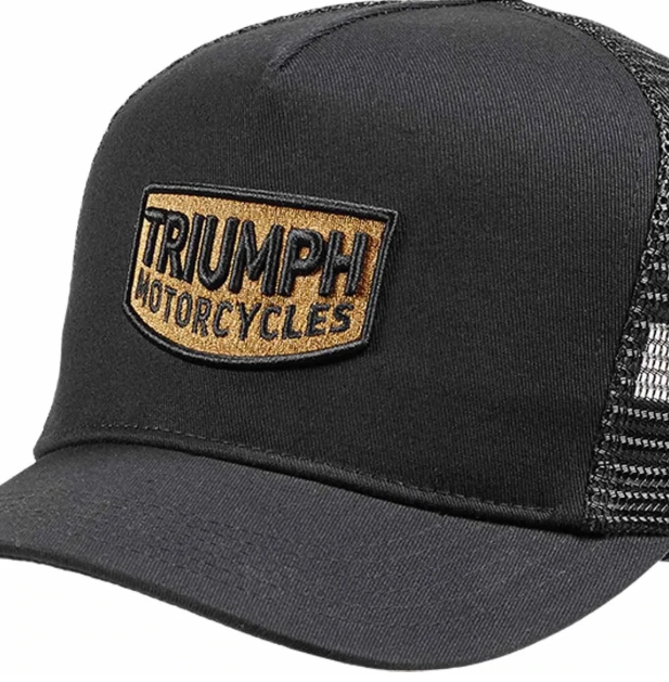 Triumph Dude Black Trucker Hat Snapback Embroidered Mesh Cap MCAS22310