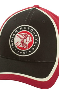 Indian Motorcycle Circle Patch Hat Red Black Cream Embroidered 2863628

