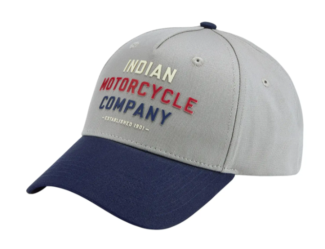 Indian Motorcycle Tri Color Logo Trucker Cap Gray Snapback 2865760