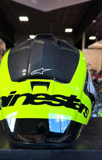 NEW Alpinestars Supertech R10 Arius Carbon Helmet Black Silver Yellow Fluo XL
