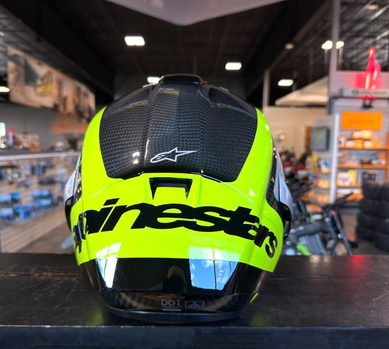 NEW Alpinestars Supertech R10 Arius Carbon Helmet Black Silver Yellow Fluo XL