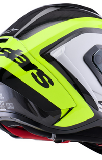 NEW Alpinestars Supertech R10 Arius Carbon Helmet Black Silver Yellow Fluo XL
