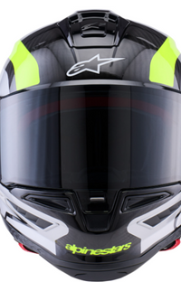 NEW Alpinestars Supertech R10 Arius Carbon Helmet Black Silver Yellow Fluo XL
