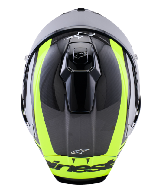 NEW Alpinestars Supertech R10 Arius Carbon Helmet Black Silver Yellow Fluo XL