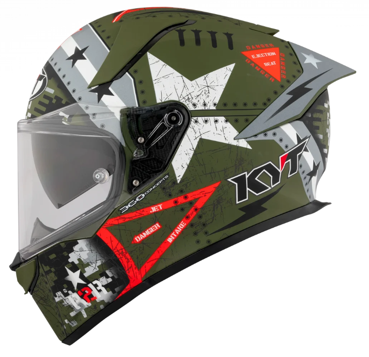 KYT R2R Assault Matte Army Green Full Face Helmet Large Y6R20005.5