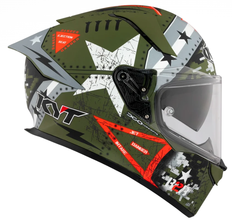 KYT R2R Assault Matte Army Green Full Face Helmet Large Y6R20005.5