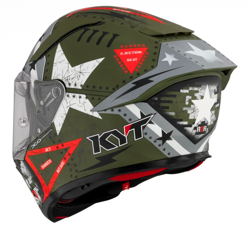 KYT R2R Assault Matte Army Green Full Face Helmet Large Y6R20005.5